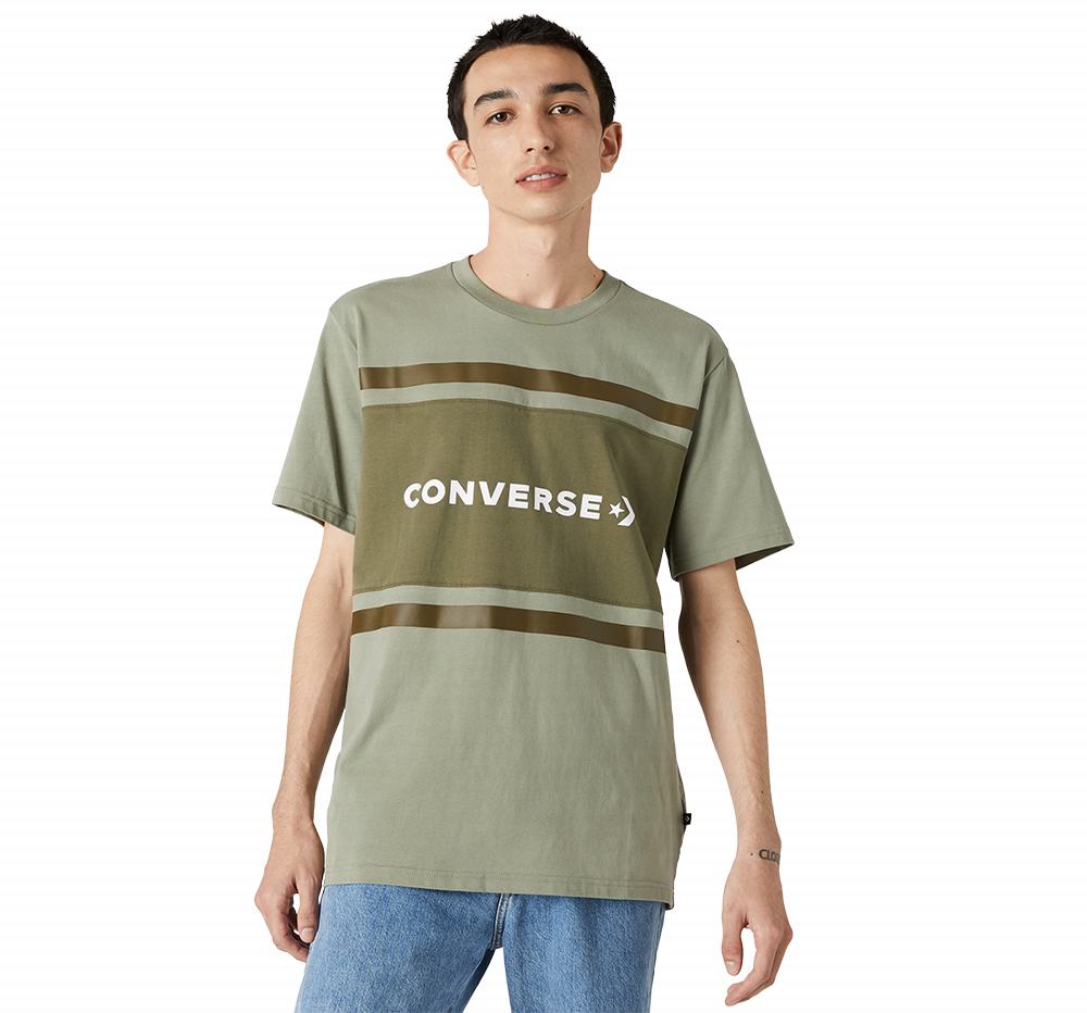 Camiseta Converse Colorblock Homem Cinzentas 956821JQD